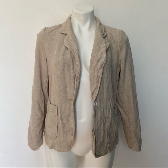 Premise Linen Blend Oatmeal Casual Blazer - Picture 1 of 9